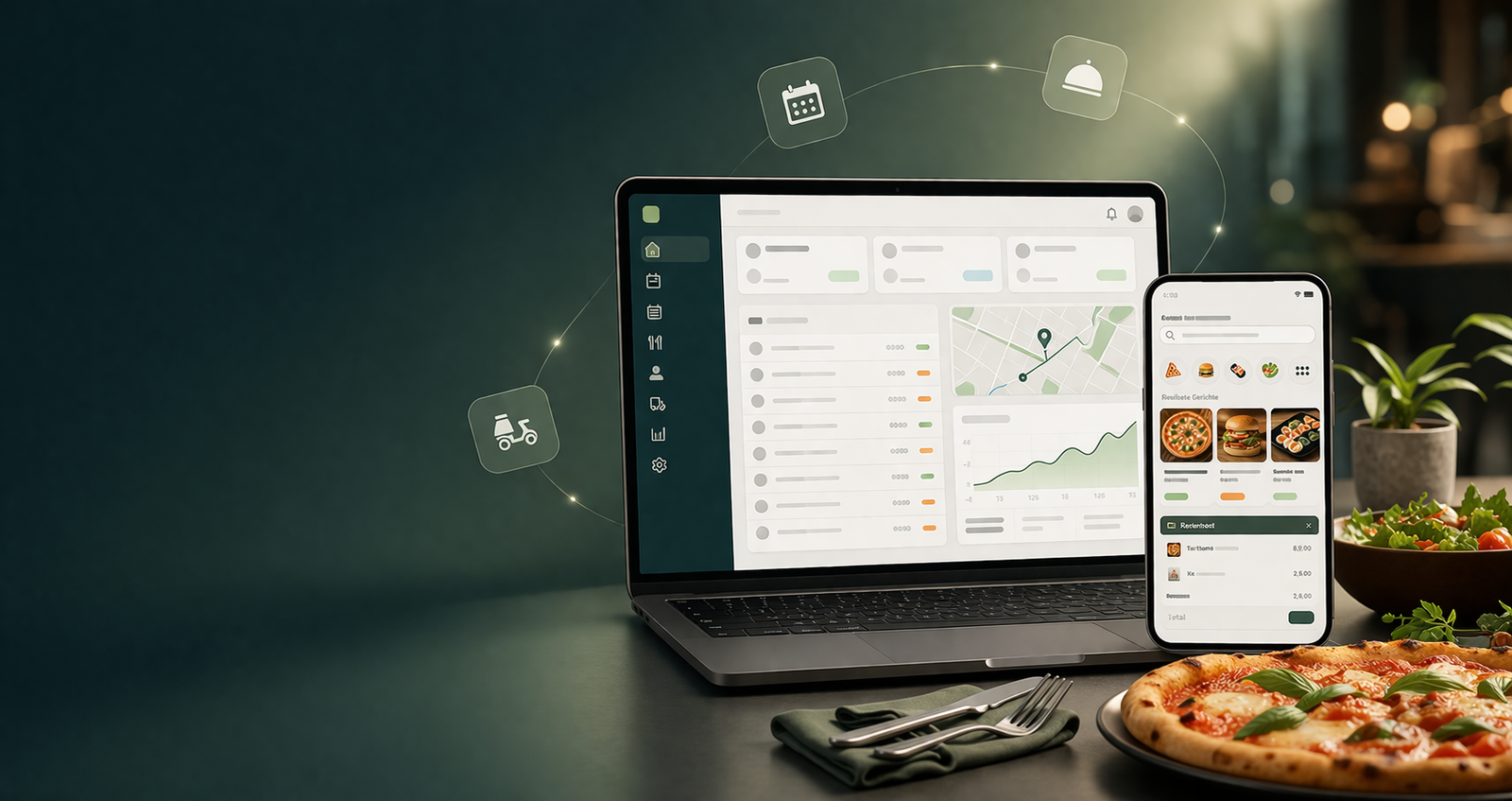 Online-Buchungssystem für Restaurants. Tischreservierung, Bestellung und Lieferservice von hirschberg.group