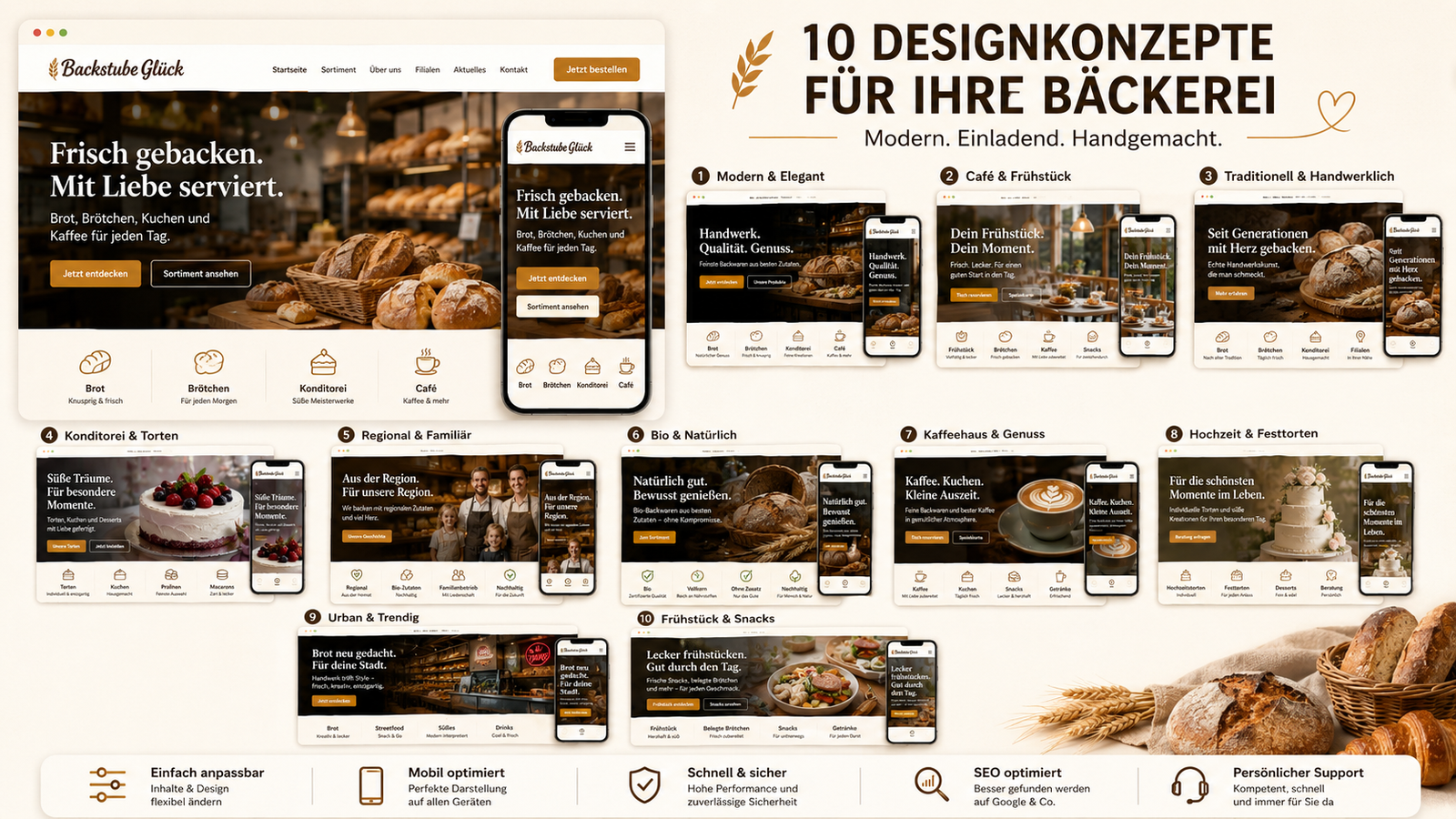 Beispiel-Webseite Bäckerei - Hirschberg.Group Webdesign