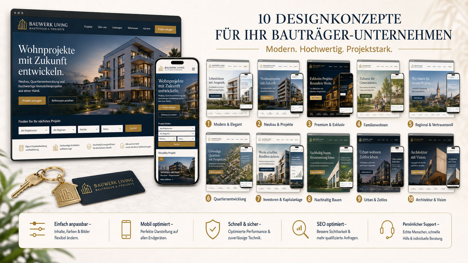 Beispiel-Webseite Bauträger - Hirschberg.Group Webdesign