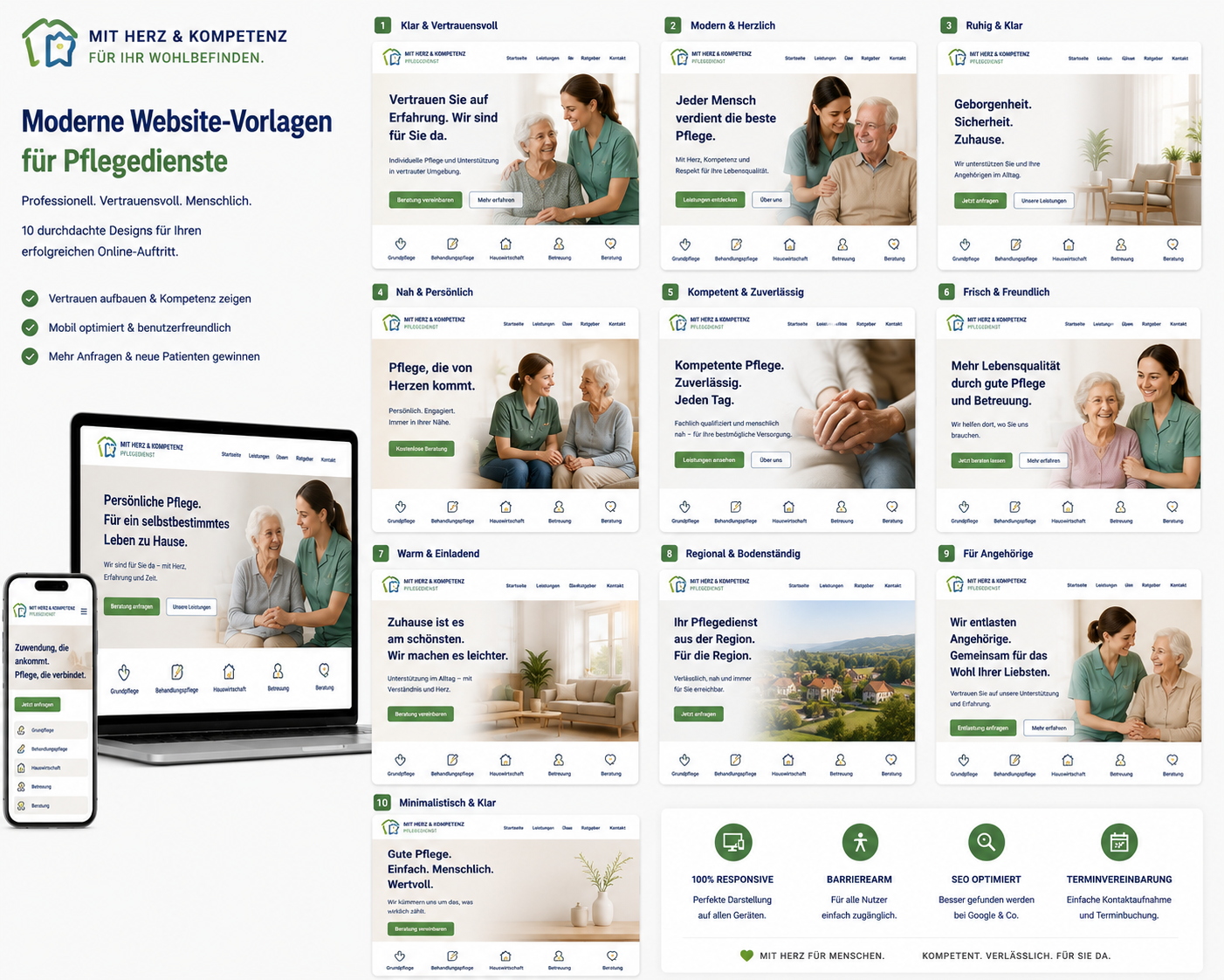 Beispiel-Webseite Pflegedienste - Hirschberg.Group Webdesign